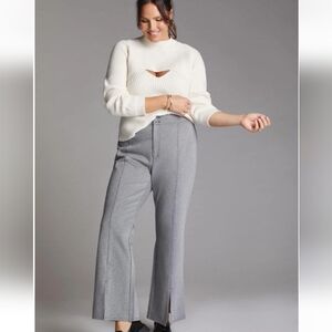 Anthropologie Maeve Seamed Flare Pants Gray